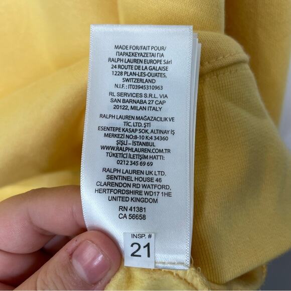 Polo Ralph Lauren yellow pullover sweatshirt Polo beach bear size XLT - Picture 7 of 11